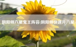 阴阳师六星鬼王阵容(阴阳师快速升六星)
