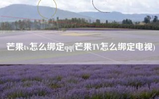 芒果tv怎么绑定qq(芒果TV怎么绑定电视)