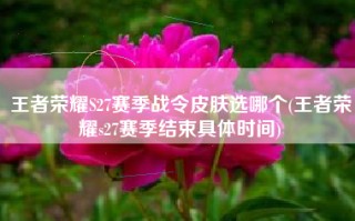 王者荣耀S27赛季战令皮肤选哪个(王者荣耀s27赛季结束具体时间)