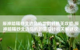 原神踏鞴砂北边岛屿雷指针机关攻略(原神踏鞴砂北边岛屿的雷指针机关解谜攻略)
