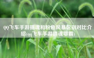 QQ飞车手游摄魂和粉色风暴区别对比介绍(qq飞车手游摄魂鄂霸)
