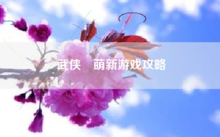 武侠乂萌新游戏攻略