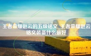 王者荣耀赵云的五级铭文_王者荣耀赵云铭文装备什么最好
