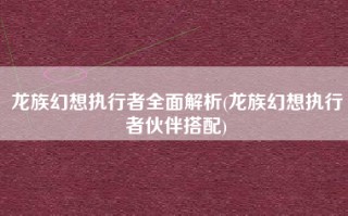 龙族幻想执行者全面解析(龙族幻想执行者伙伴搭配)