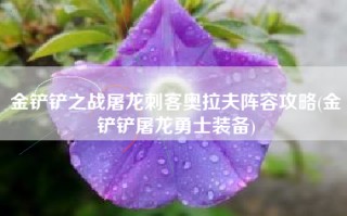 金铲铲之战屠龙刺客奥拉夫阵容攻略(金铲铲屠龙勇士装备)