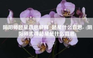 阴阳师超星意思解释_超星什么意思- (阴阳师式神超星是什么意思)
