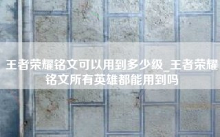 王者荣耀铭文可以用到多少级_王者荣耀铭文所有英雄都能用到吗
