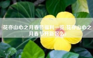 花亦山心之月春节福利一览(花亦山心之月春节开新区么)