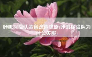 咔叽探险队装备改造攻略(咔叽探险队为什么关服)