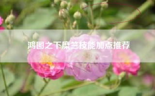 鸿图之下糜竺技能加点推荐