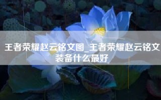 王者荣耀赵云铭文图_王者荣耀赵云铭文装备什么最好