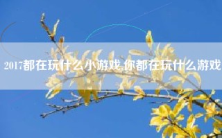 2017都在玩什么小游戏,你都在玩什么游戏