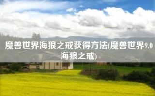 魔兽世界海狼之戒获得方法(魔兽世界9.0海狼之戒)