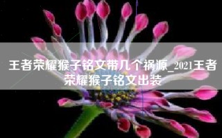 王者荣耀猴子铭文带几个祸源_2021王者荣耀猴子铭文出装