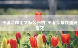 王者荣耀铭文怎么归纳_王者荣耀快速刷铭文