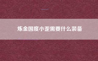 炼金国度小歪需要什么装备