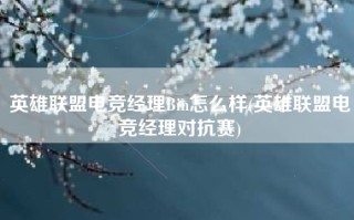 英雄联盟电竞经理Bin怎么样(英雄联盟电竞经理对抗赛)