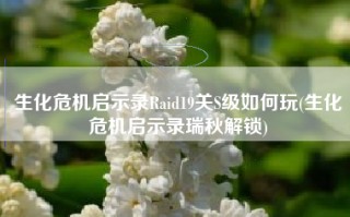 生化危机启示录Raid19关S级如何玩(生化危机启示录瑞秋解锁)