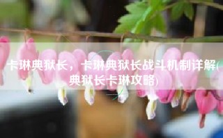 卡琳典狱长，卡琳典狱长战斗机制详解(典狱长卡琳攻略)