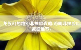 龙族幻想路明非捏脸攻略(路明非捏脸ID数据推荐)