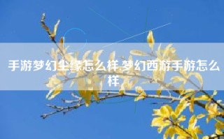 手游梦幻尘缘怎么样,梦幻西游手游怎么样