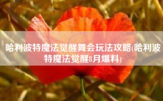 哈利波特魔法觉醒舞会玩法攻略(哈利波特魔法觉醒8月爆料)