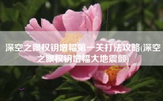 深空之眼权钥增幅第一关打法攻略(深空之眼权钥增幅大地震颤)