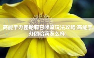 高能手办团哈莉召唤流玩法攻略(高能手办团哈莉怎么样)