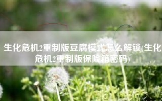 生化危机2重制版豆腐模式怎么解锁(生化危机2重制版保险箱密码)