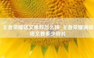 王者荣耀铭文推荐怎么换_王者荣耀满级铭文要多少碎片