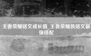 王者荣耀铭文成长值_王者荣耀凯铭文最强搭配