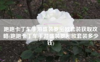 跑跑卡丁车手游盛装罗密欧套装获取攻略(跑跑卡丁车手游盛装罗密欧套装多少钱)