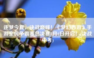 逐梦今夏，决战巅峰！《梦幻西游》手游全民争霸赛总决赛8月6日开启！(决战中考)