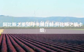 阿比斯之旅坚守卡牌详解(阿比斯之旅卡组)