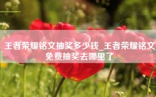 王者荣耀铭文抽奖多少钱_王者荣耀铭文免费抽奖去哪里了