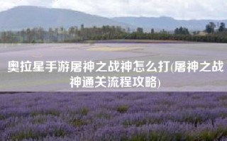 奥拉星手游屠神之战神怎么打(屠神之战神通关流程攻略)