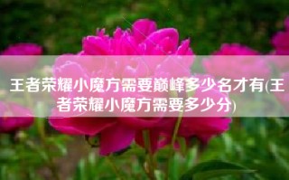 王者荣耀小魔方需要巅峰多少名才有(王者荣耀小魔方需要多少分)