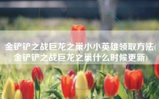 金铲铲之战巨龙之巢小小英雄领取方法(金铲铲之战巨龙之巢什么时候更新)