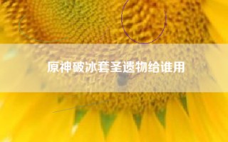 原神破冰套圣遗物给谁用
