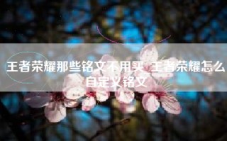 王者荣耀那些铭文不用买_王者荣耀怎么自定义铭文