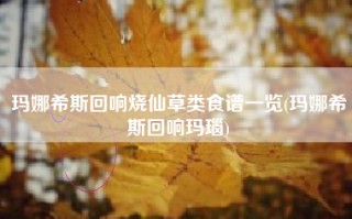 玛娜希斯回响烧仙草类食谱一览(玛娜希斯回响玛瑙)