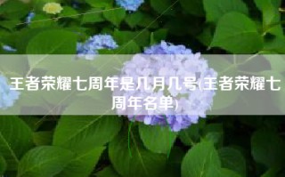王者荣耀七周年是几月几号(王者荣耀七周年名单)