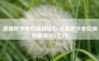 逃跑吧少年兑换码钻石(逃跑吧少年兑换码最新2022七月)