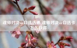 魂师对决ssr自选选谁(魂师对决ssr自选卡怎么获得)