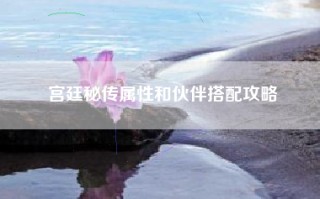 宫廷秘传属性和伙伴搭配攻略