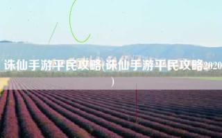 诛仙手游平民攻略(诛仙手游平民攻略2020)