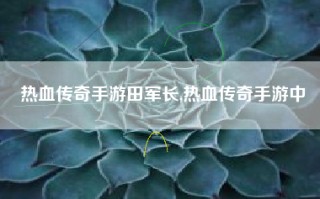 热血传奇手游田军长,热血传奇手游中
