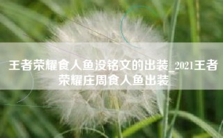 王者荣耀食人鱼没铭文的出装_2021王者荣耀庄周食人鱼出装