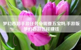 梦幻西游手游任务会需要五宝吗,手游版梦幻西游怎样赚钱