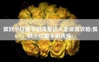 狐妖小红娘手游洗冤达人全成就攻略(狐妖小红娘手游洗炼)